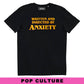 T-shirt nera con stampa tipografica “Anxiety”