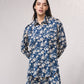Blusa fluida in raso stampato