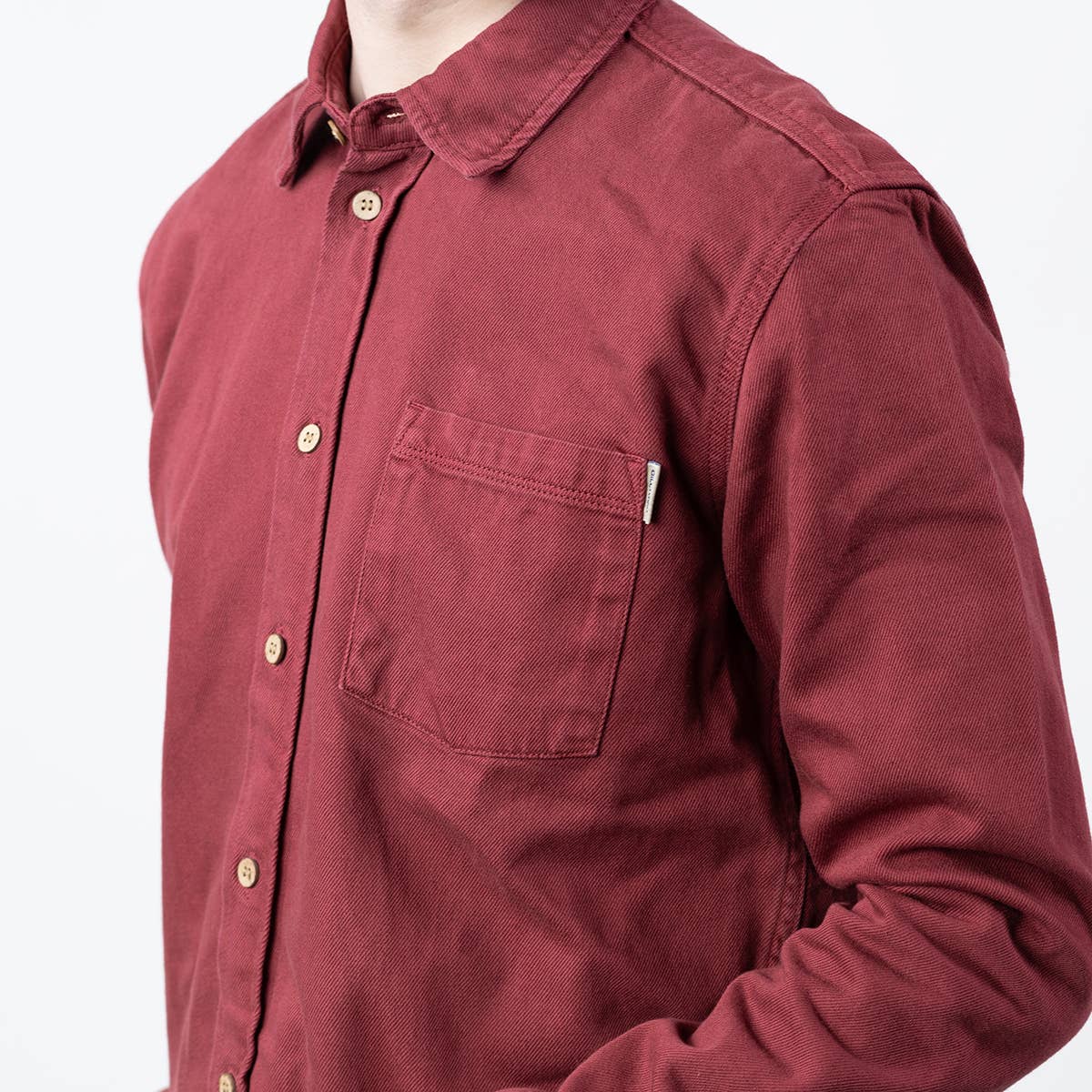 Sovracamicia in denim bordeaux