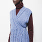 Gilet in Maglia Strutturata con Scollo a V