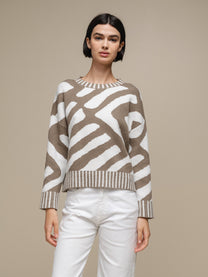Maglione in maglia jacquard bicolore