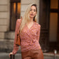 Blusa incrociata floreale in viscosa
