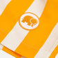 Costume da bagno uomo a righe giallo dorato in SEAQUAL® Yarn
