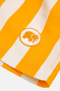 Costume da bagno uomo a righe giallo dorato in SEAQUAL® Yarn