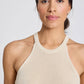 Top in maglia Lulu in cotone biologico ecrù