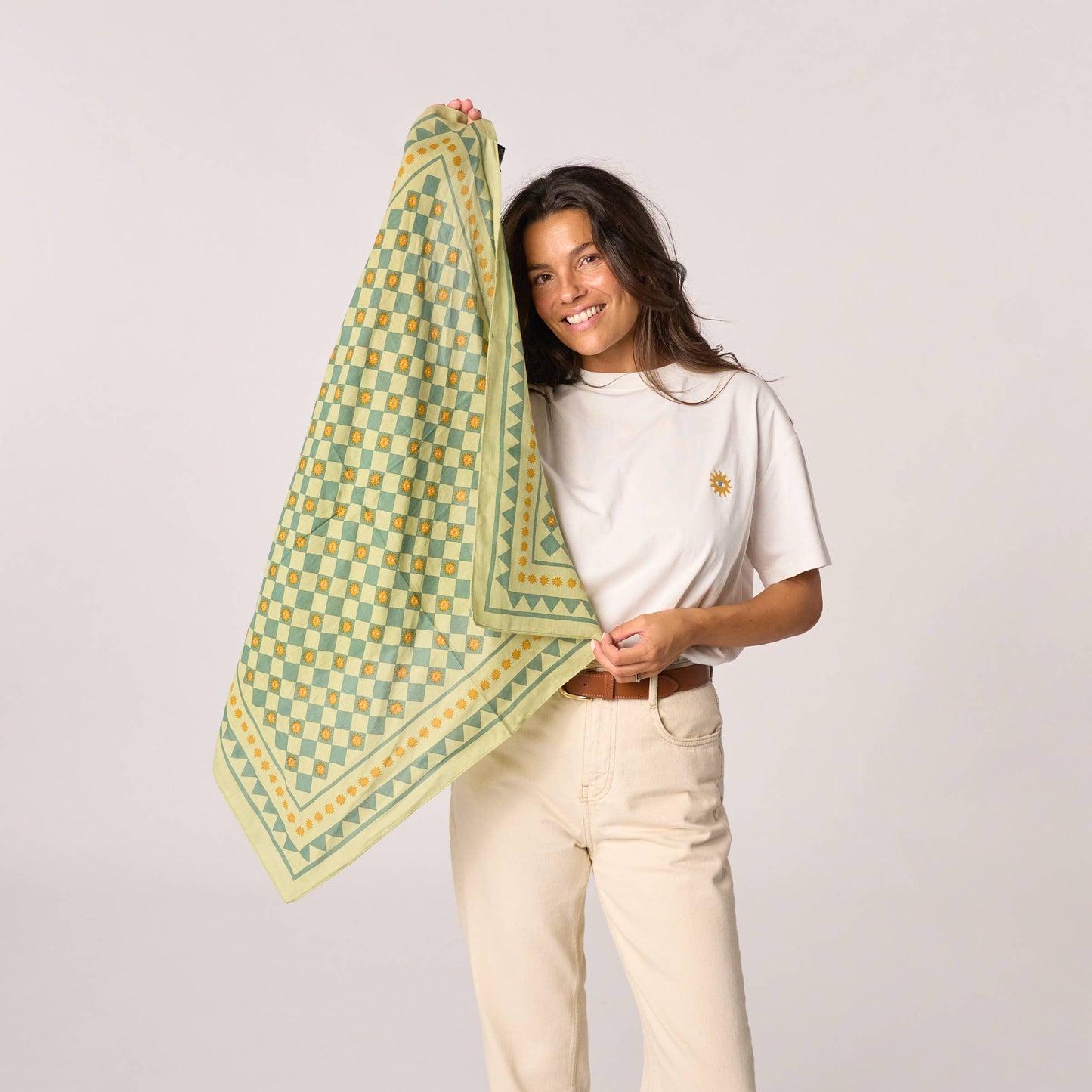 Foulard in cotone biologico Romane verde