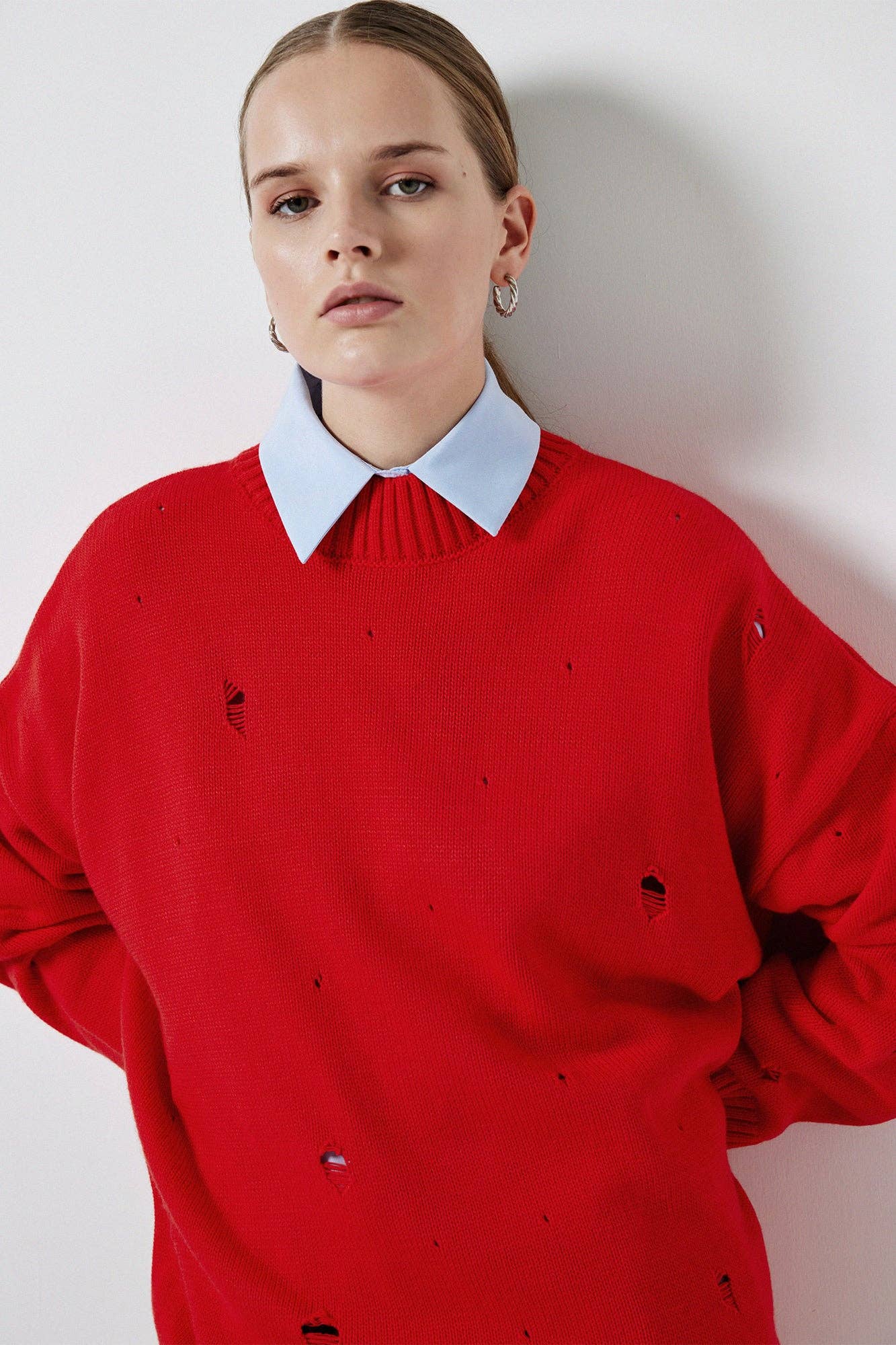 Maglione oversize in maglia effetto distressed