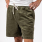 Pantaloncini in velluto a coste con coulisse elasticizzata verde