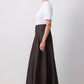 Gonna maxi a vita alta a trapezio con pince sartoriali