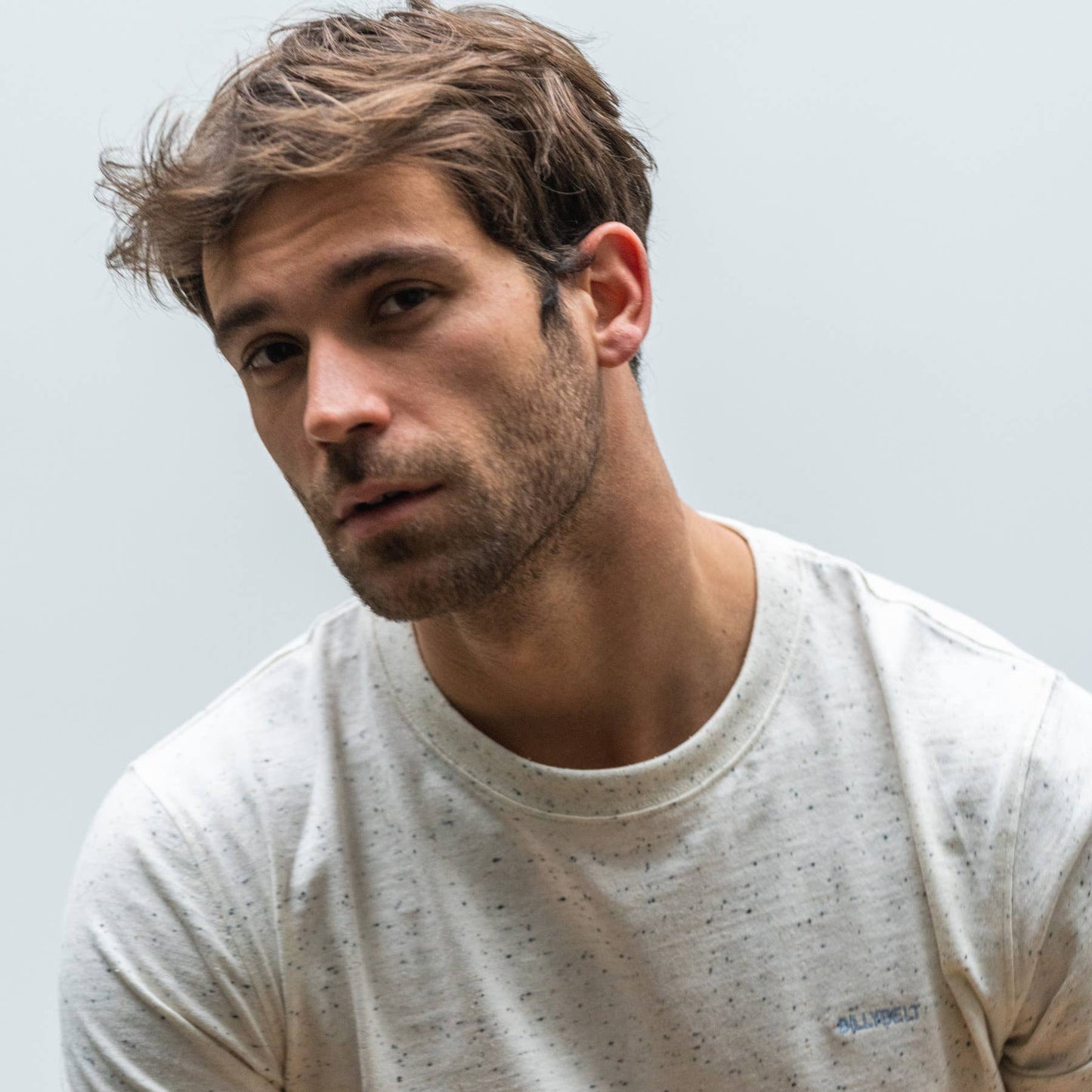 T-shirt autentica in cotone biologico beige mélange