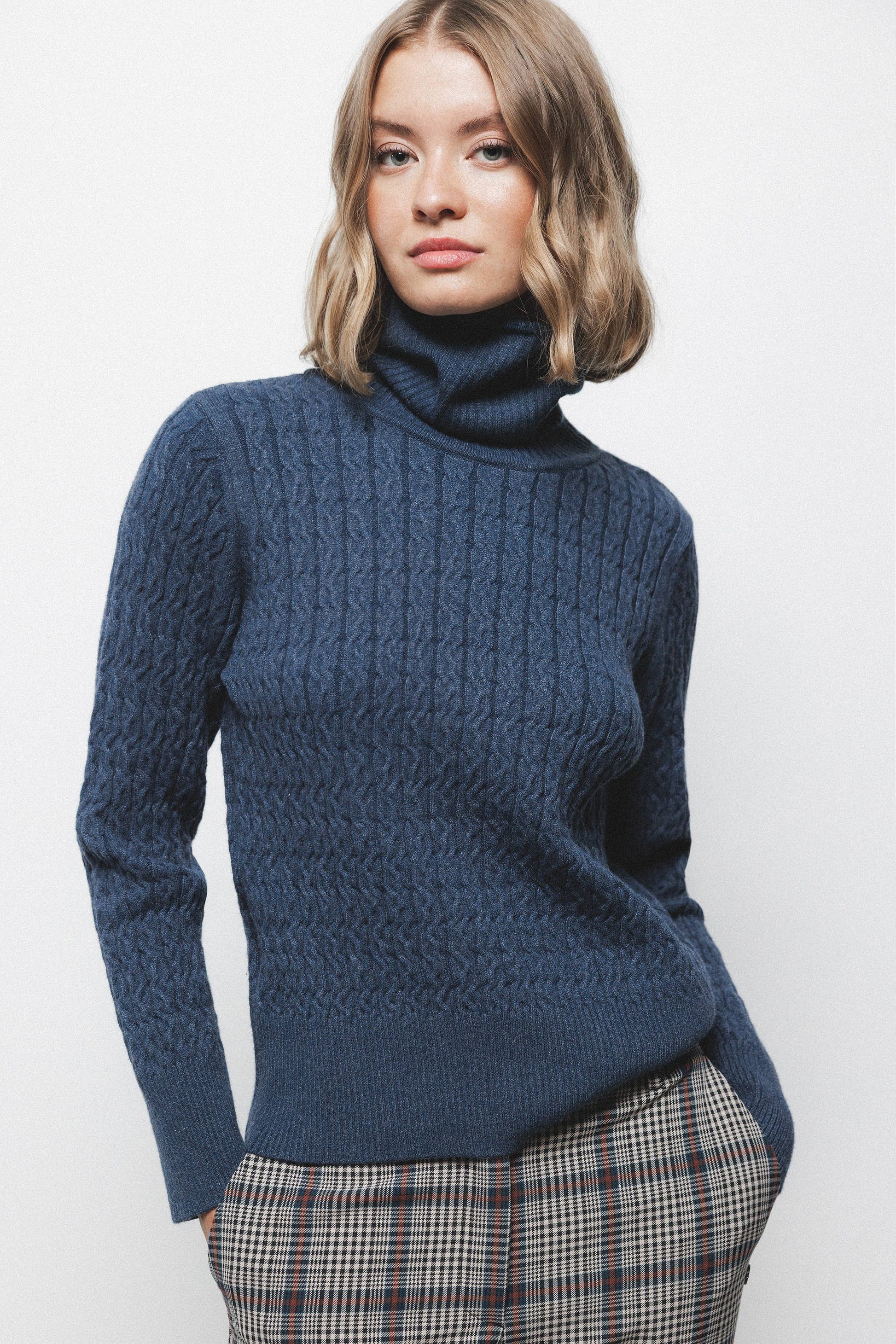 Maglione dolcevita a maglia strutturata
