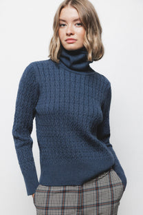 Maglione dolcevita a maglia strutturata