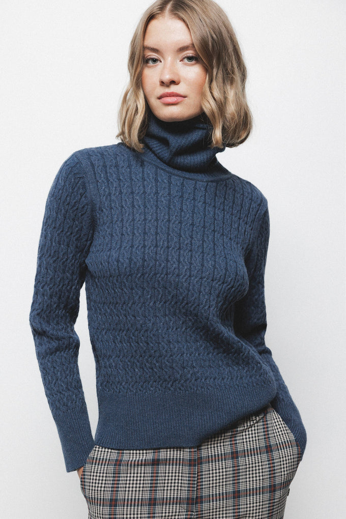 Maglione dolcevita a maglia strutturata