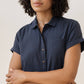 Camicia Bea in seersucker blu navy