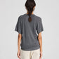 T-shirt in maglia Karen in cotone biologico grigio scuro mélange