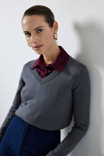 Blusa basic in maglia a trama morbida