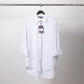 Camicia oversize a righe in cotone elasticizzato