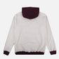 Felpa oversize con cappuccio calda bicolor grigio mélange e bordeaux