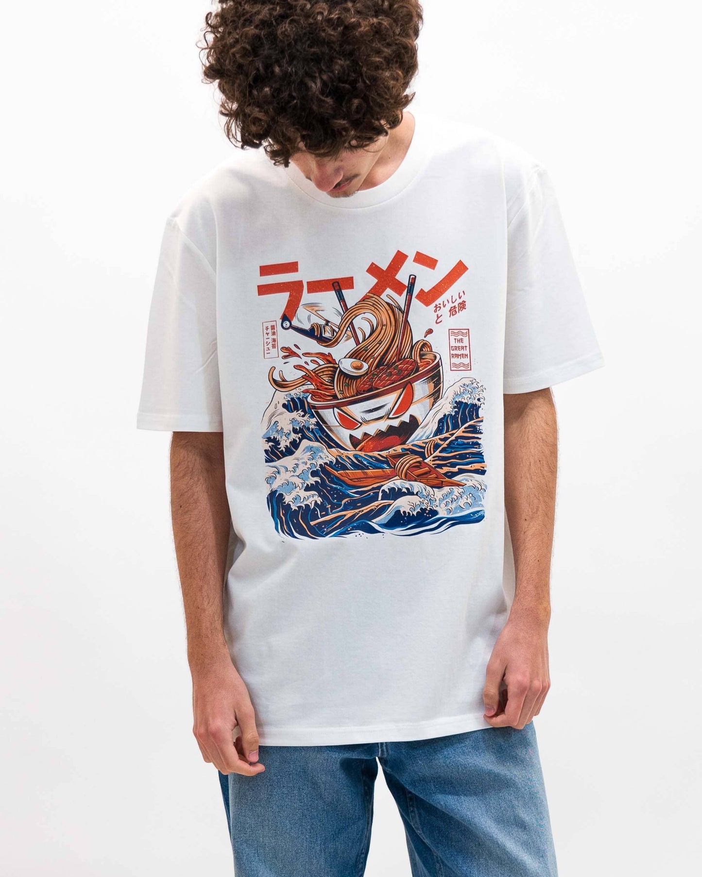 T-shirt manga unisex The Great Ramen di Kanagawa
