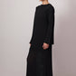 Abito lungo nero in crochet a maniche lunghe in misto cotone