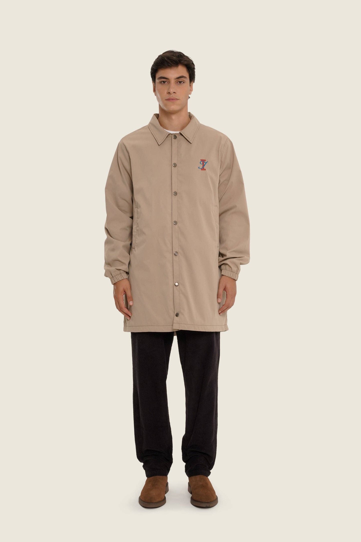 Trench classico beige unisex in cotone organico