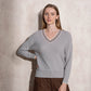 Maglione in maglia di lurex con scollo a V