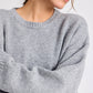 Maglione Emely in lana d’agnello biologica GOTS grigio mélange