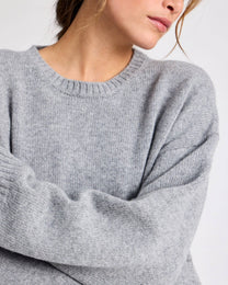 Maglione Emely in lana d’agnello biologica GOTS grigio mélange