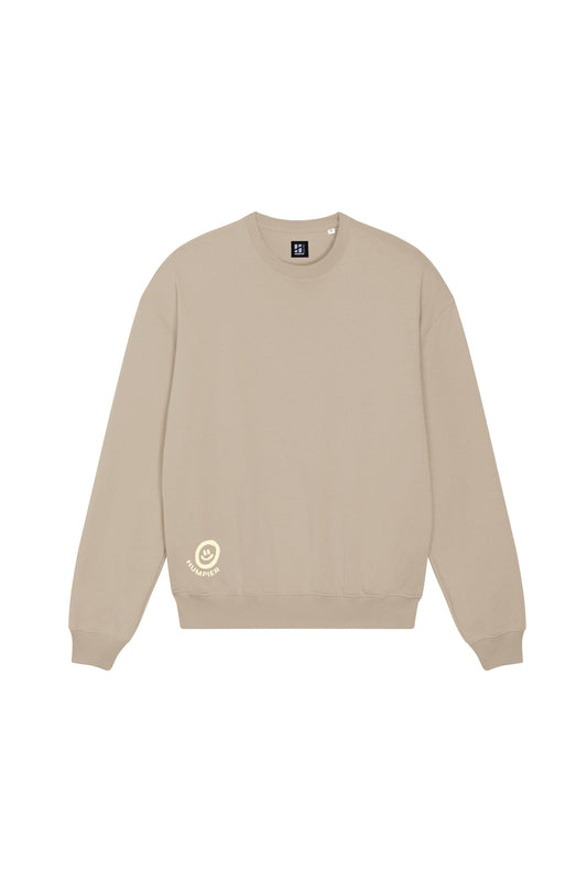 Felpa girocollo oversize in cotone biologico con stampa D’Amour