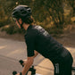 Maglia da ciclismo nera con zip integrale