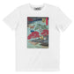 T-shirt unisex bianca con stampa Kodama galleggiante
