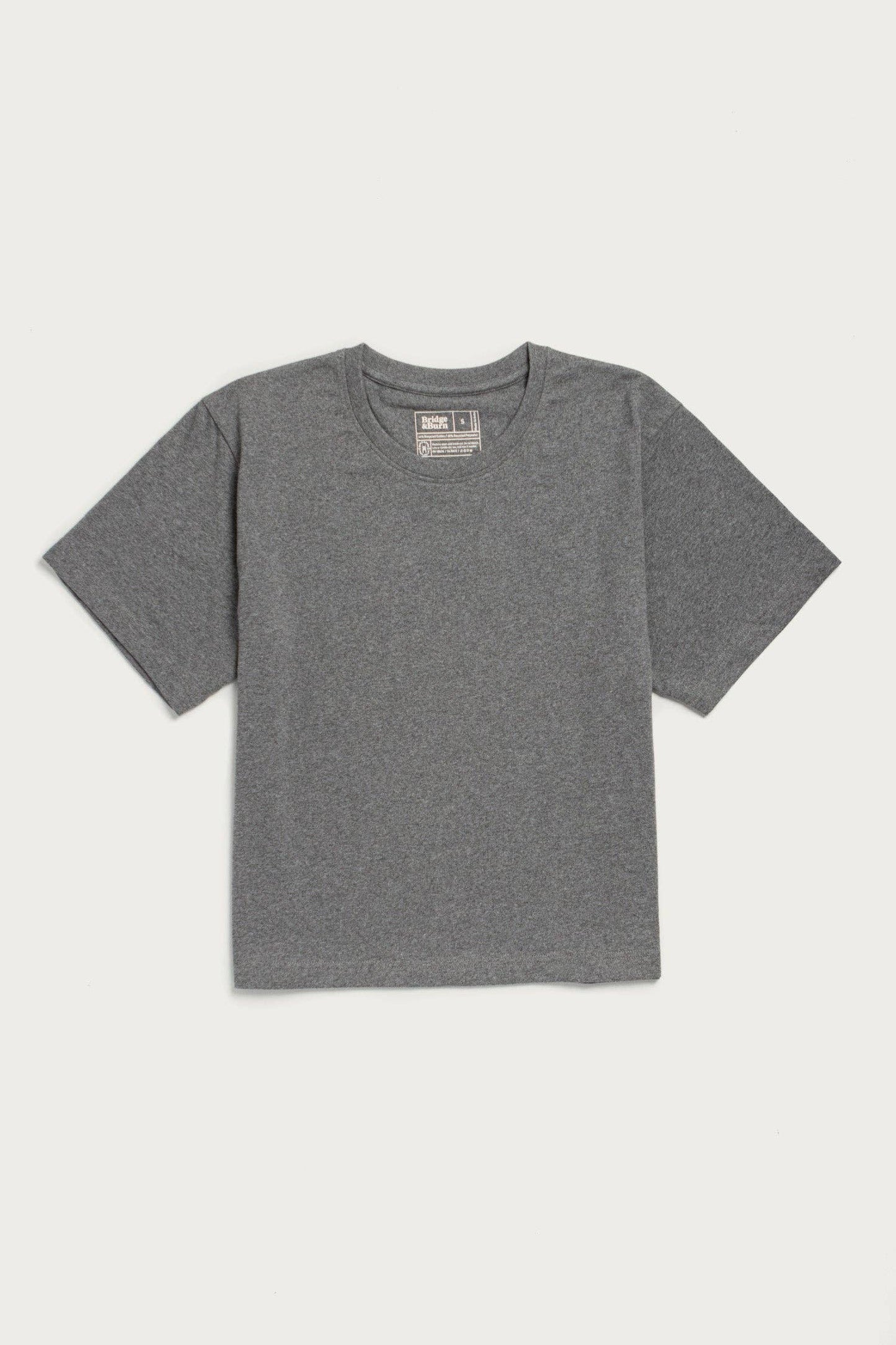 T-shirt boxy in cotone riciclato grigio mélange