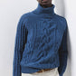 Maglione a collo alto in maglia strutturata