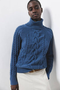 Maglione a collo alto in maglia strutturata