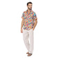 Camicia estiva a maniche corte in voile di cotone floreale