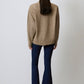 Maglione in maglia imbottito oversize beige mélange