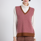 Gilet jacquard in lana con scollo a V