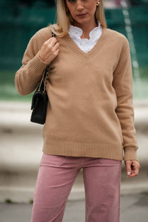 Maglione in lana con scollo a V