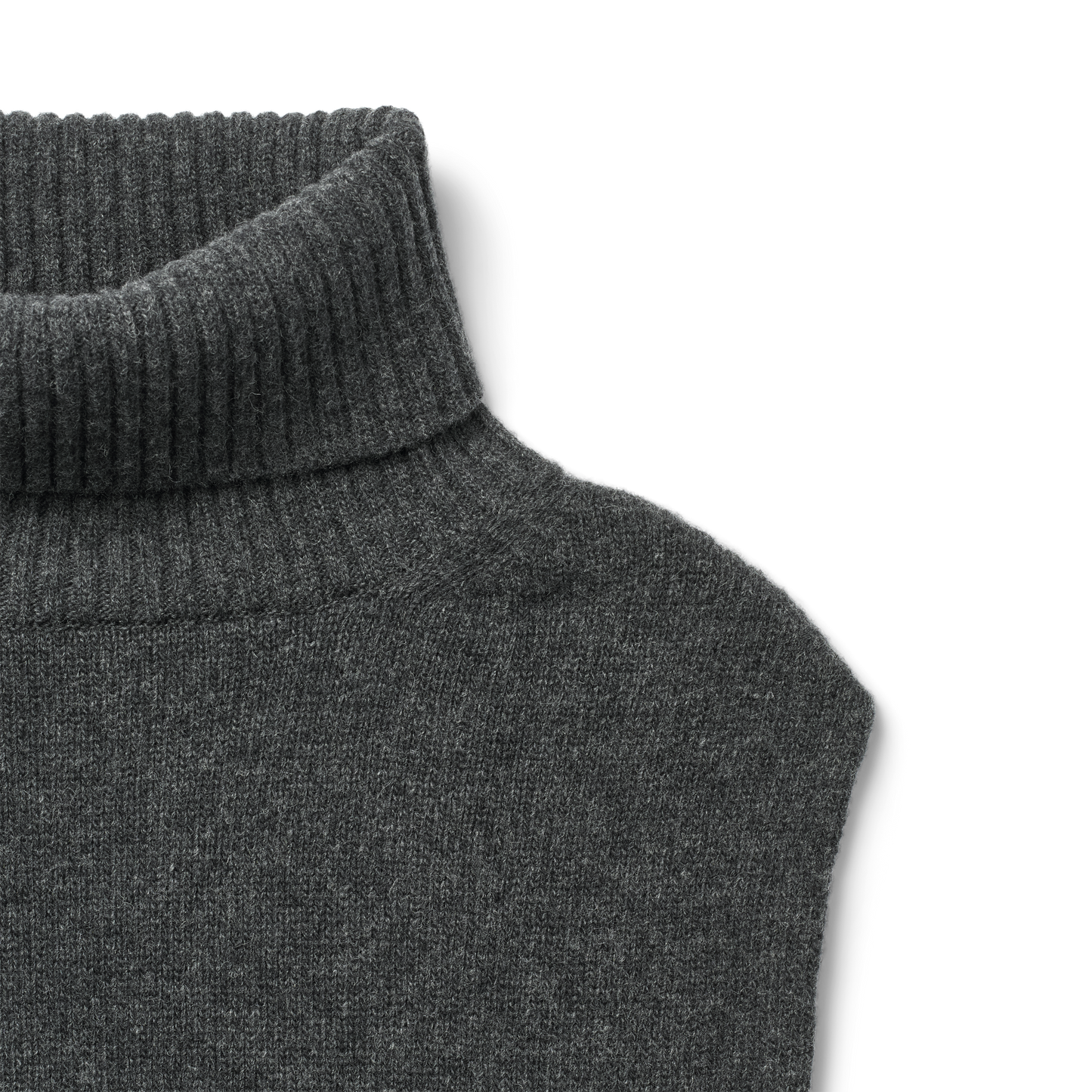 Maglione dolcevita oversize in lana d’agnello grigio scuro mélange