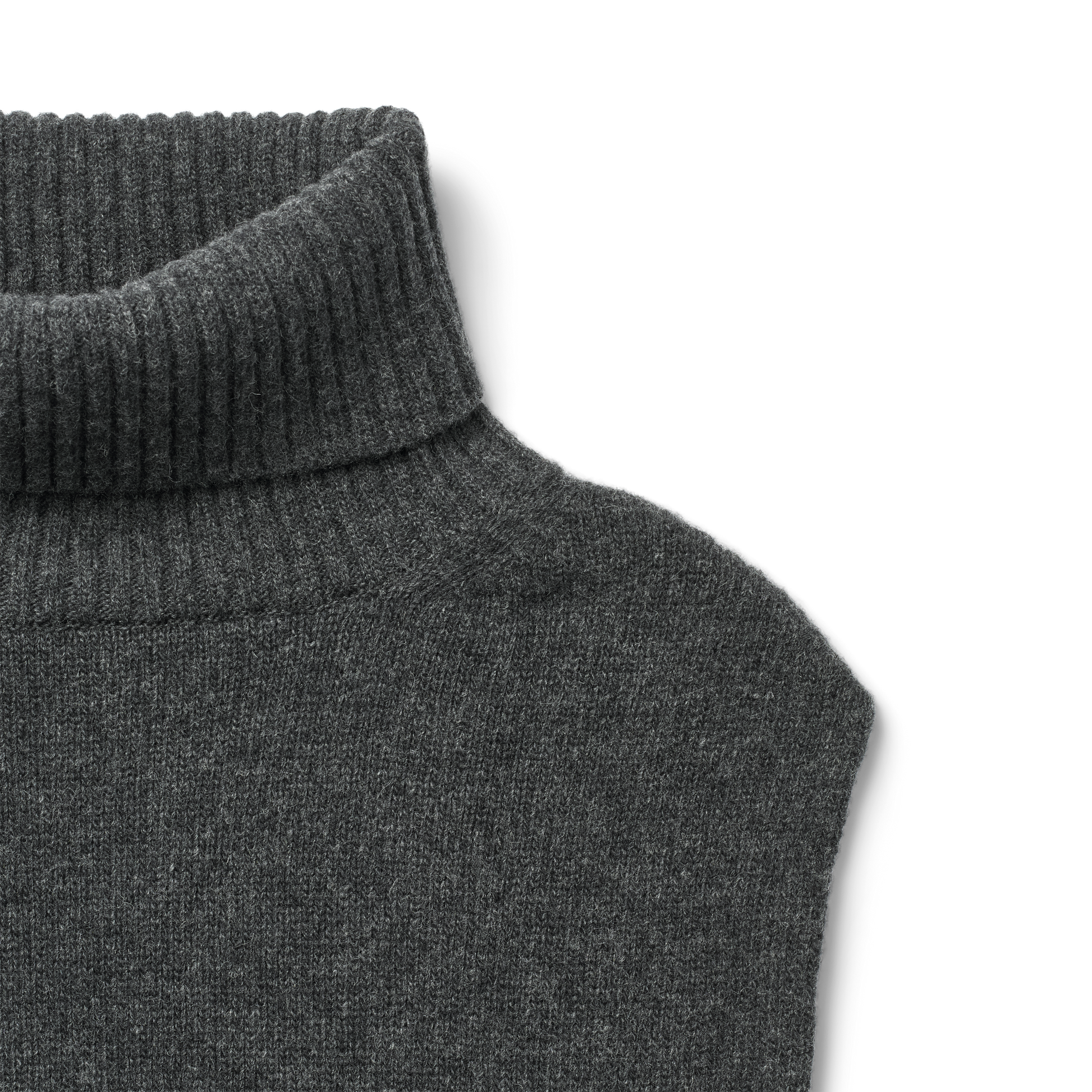 Maglione dolcevita oversize in lana d’agnello grigio scuro mélange