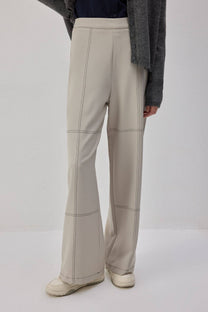 Pantaloni wide-leg con cuciture a contrasto