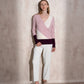 Maglione cache-cœur color block da donna