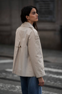 Trench corto doppiopetto in cotone