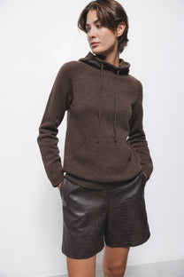 Pantaloncini in ecopelle effetto coccodrillo