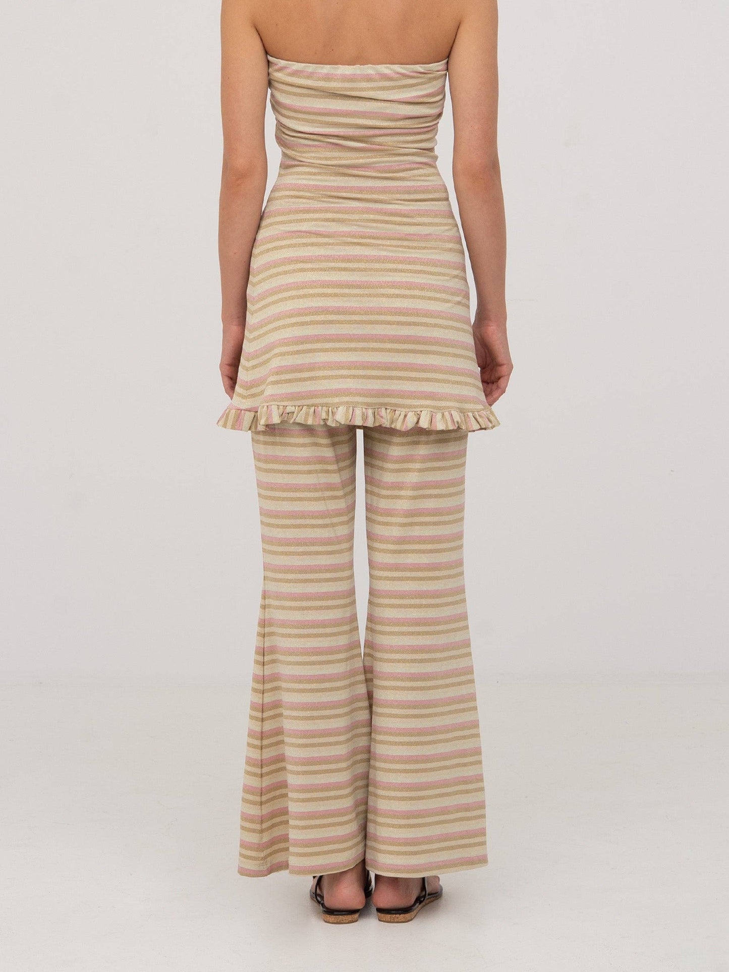 Pantaloni a righe Persephone a gamba ampia