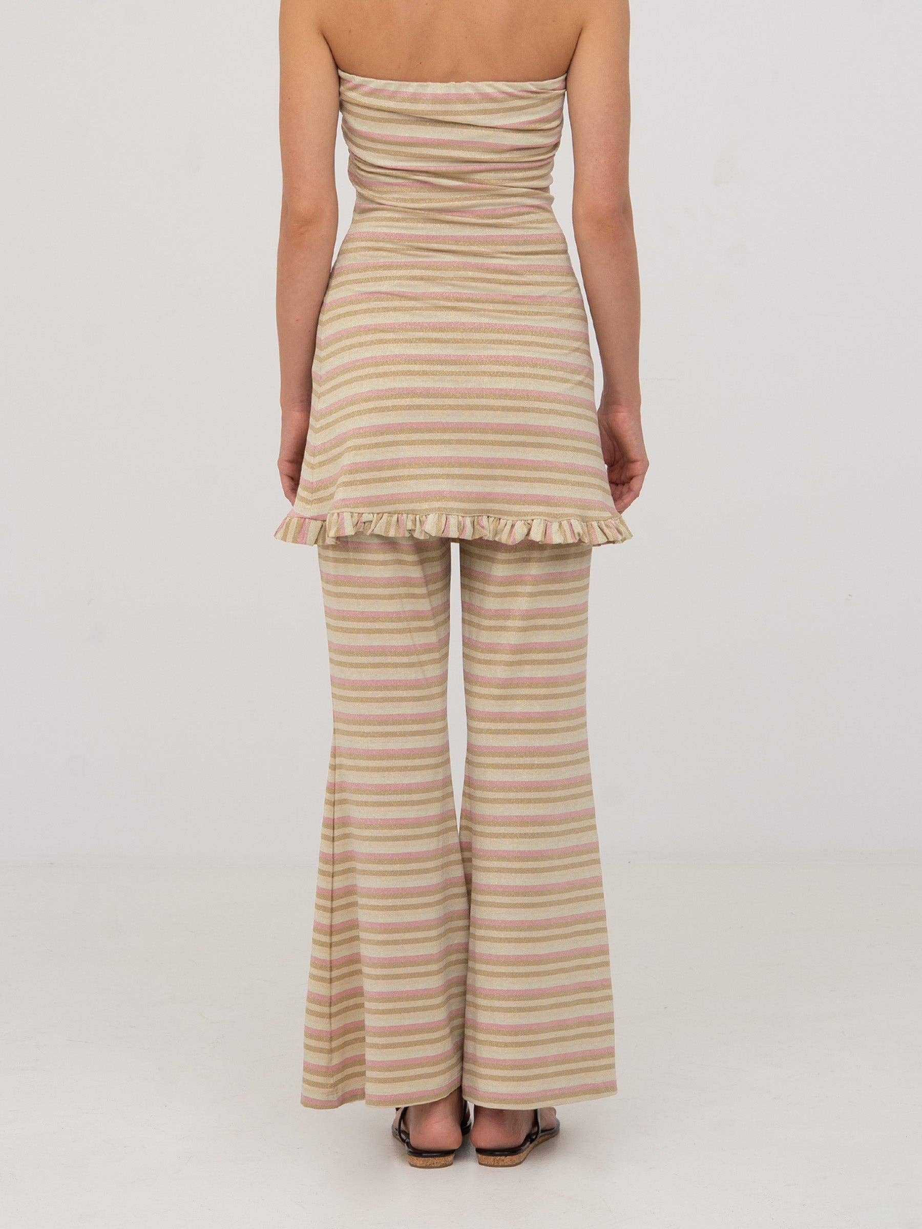 Pantaloni a righe Persephone a gamba ampia