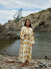 Abito maxi Marisol con stampa sole