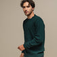 Maglione girocollo in cotone con motivo jacquard