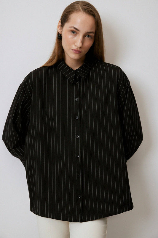 Camicia oversize a righe sottili