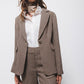 Blazer pied de poule con chiusura a bottone